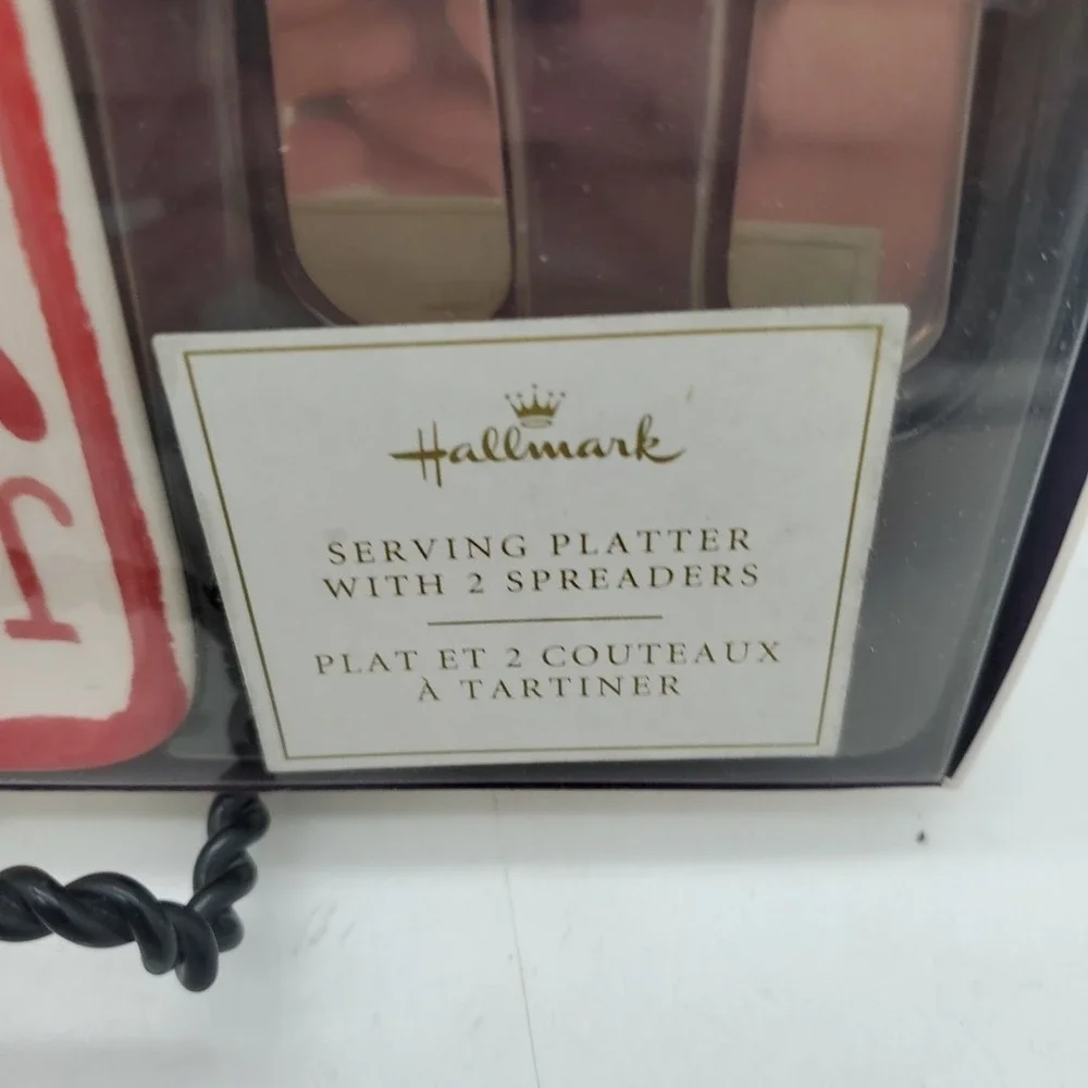 VTG Hallmark Casino Playing Cards Serving Platter W/2 Spreaders New‎ NIB